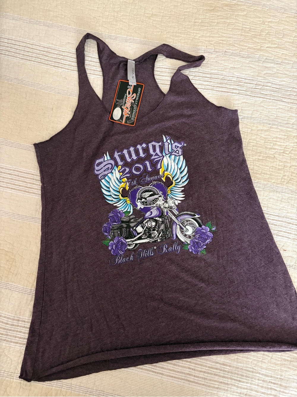 Sturgis 2017 Women's Purple Racerback Tank NWT Size L
